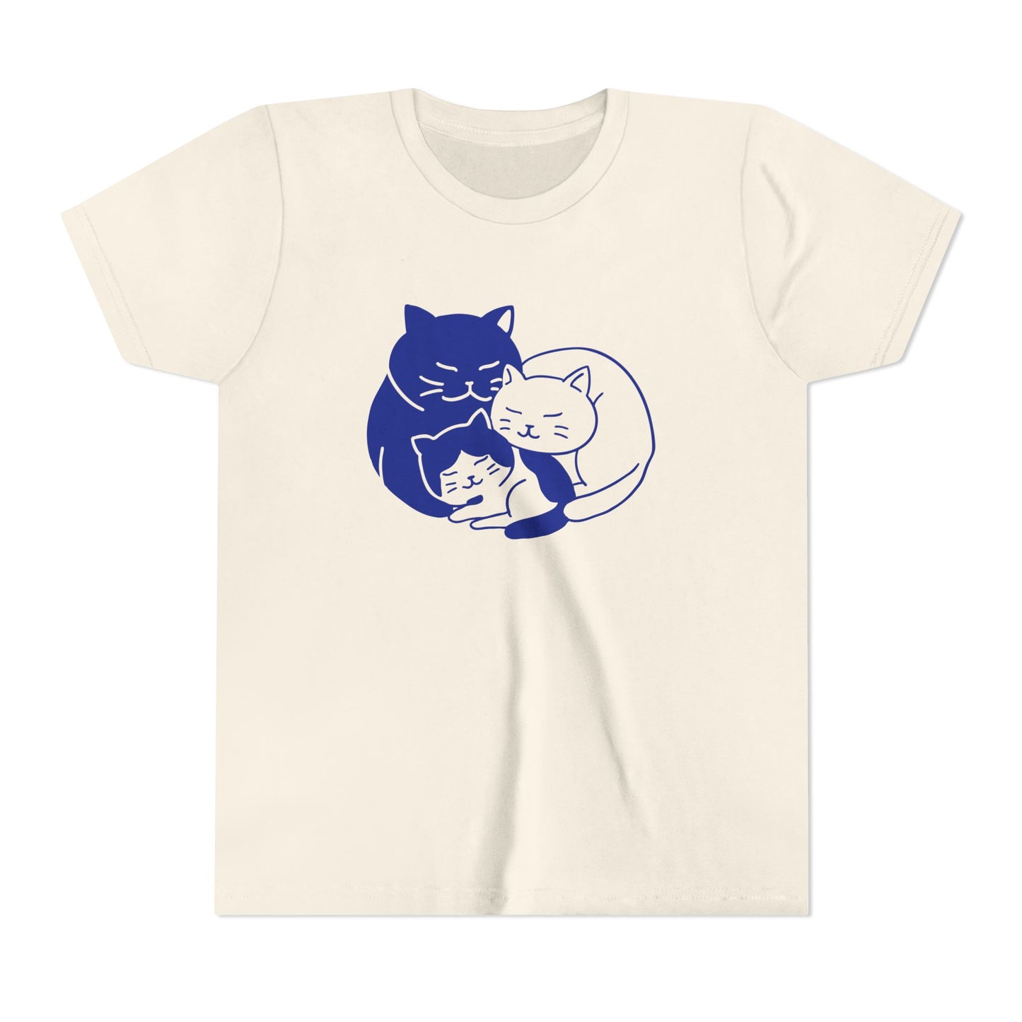 Cat Family Cuddling Together Youth T-Shirt