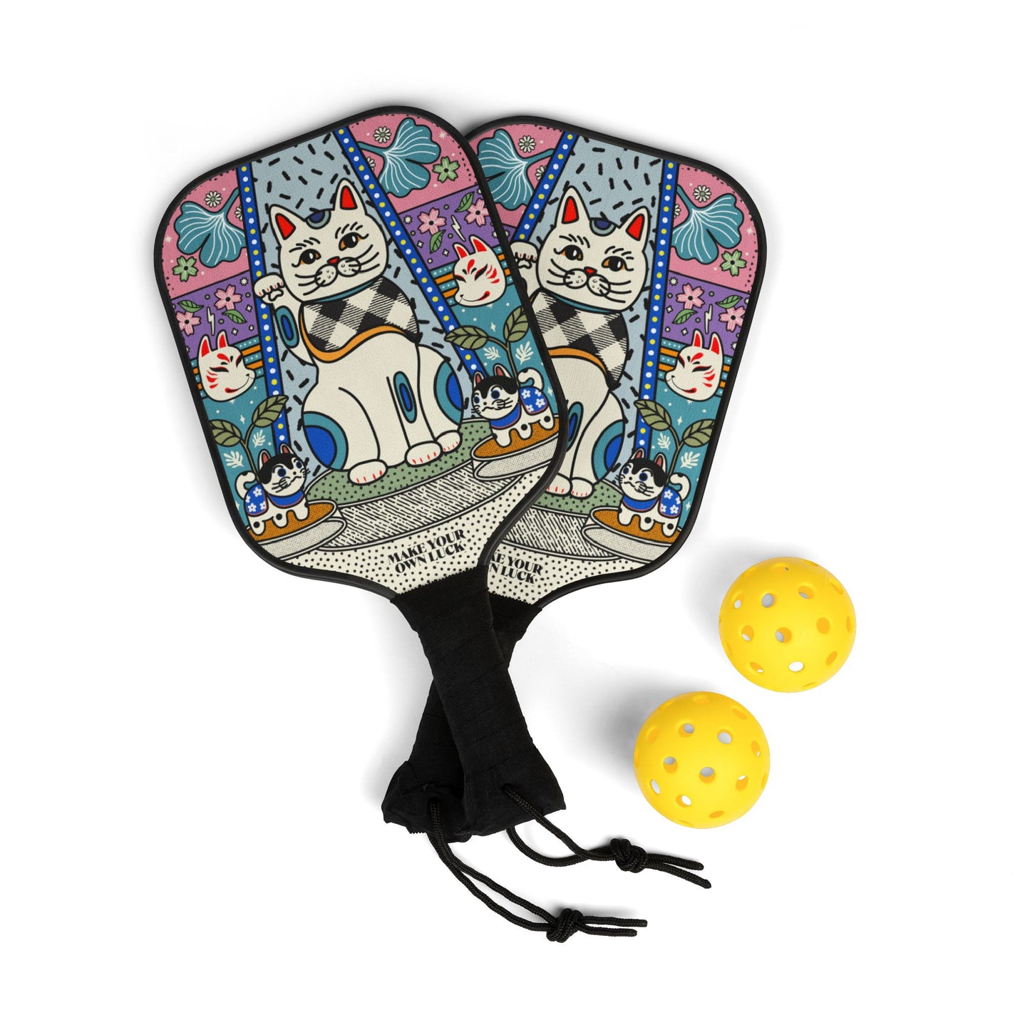 Fortune Cat Set of 2 Pickleball