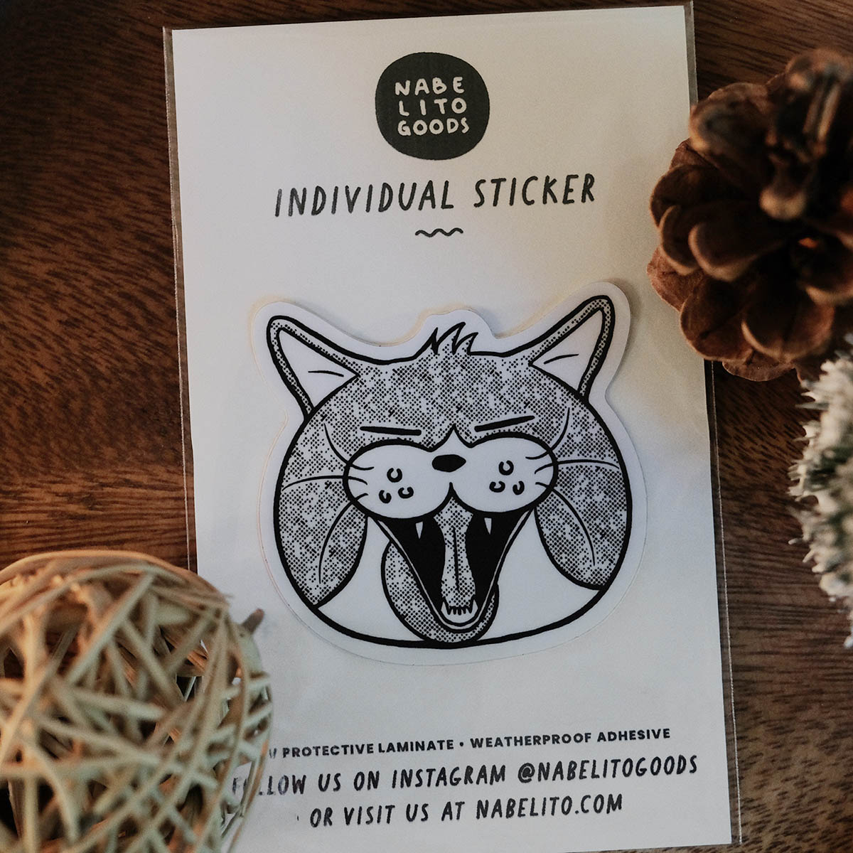Smiling Big Cat Face Sticker