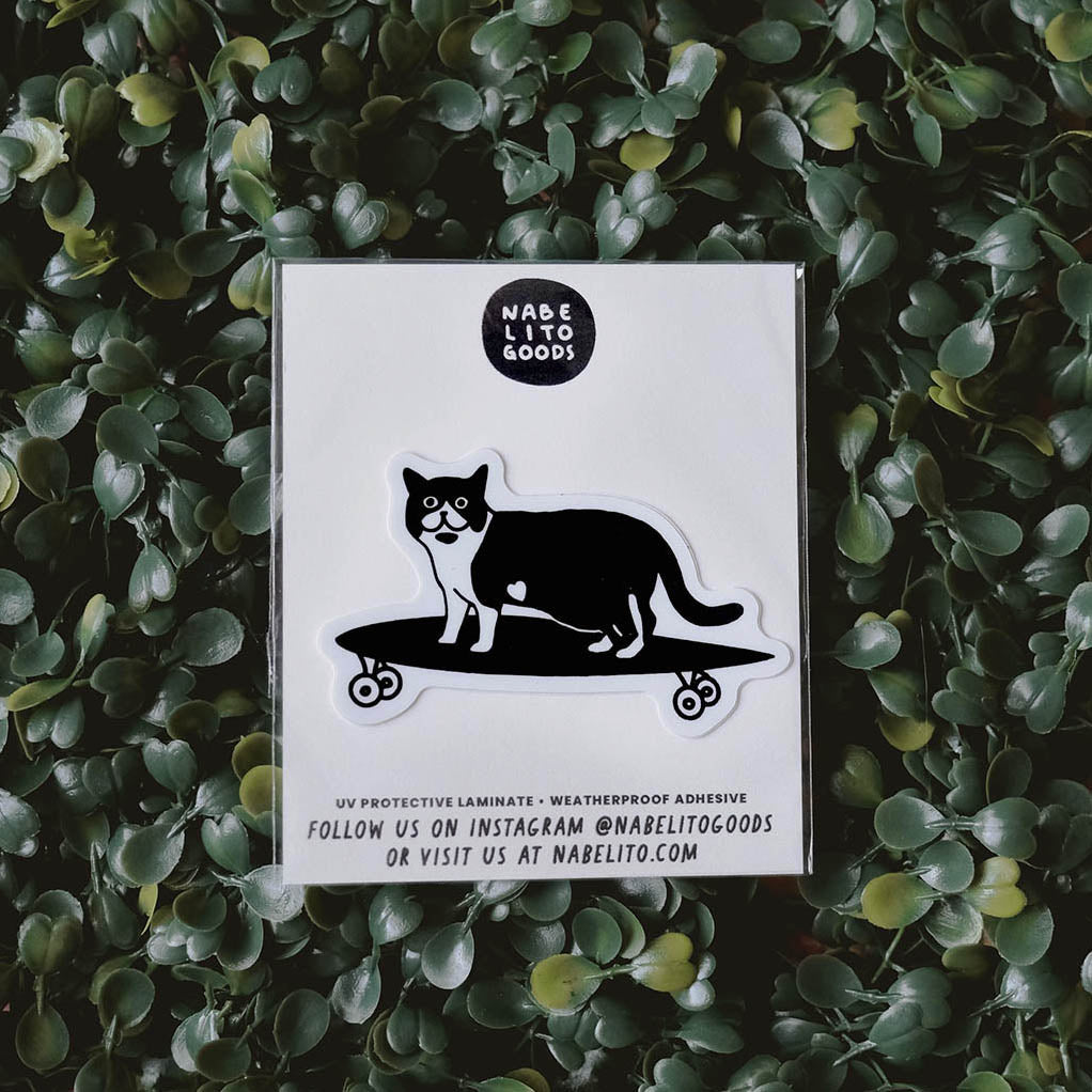 Skateboard Cat Sticker