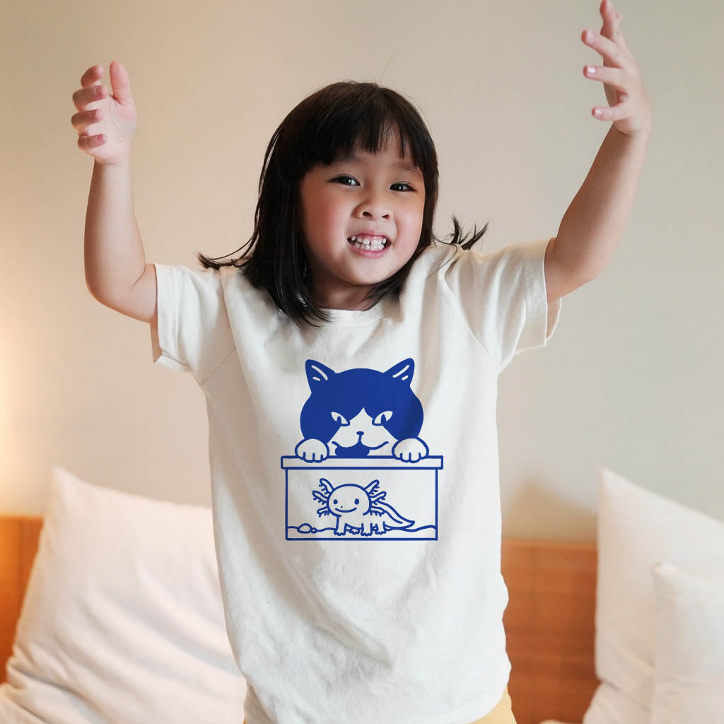 Cat with Axolotl Youth T-Shirt