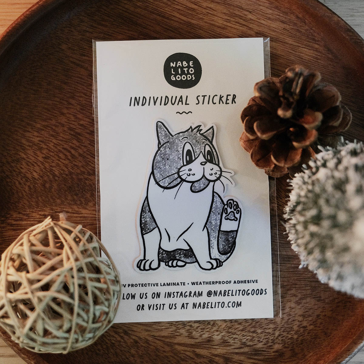 Playful Cat Feet Up Sticker