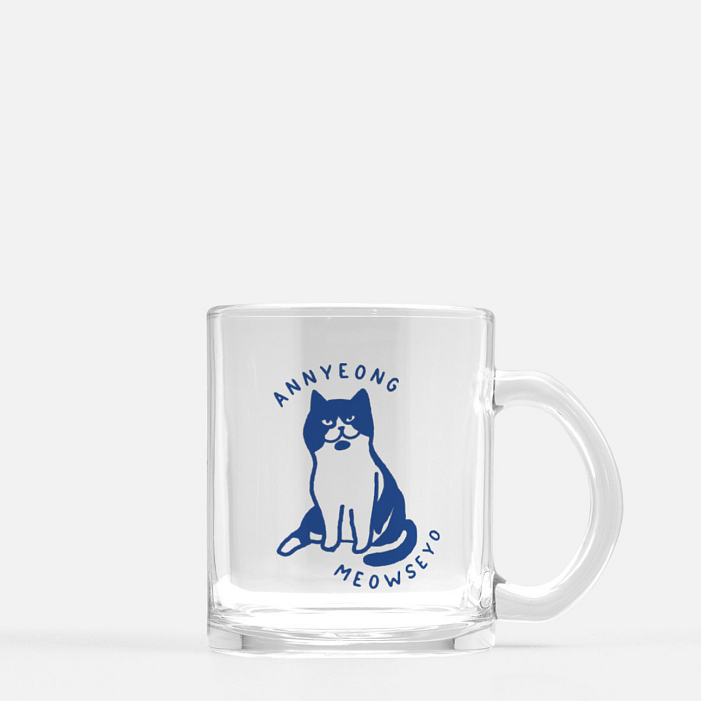 Annyeongmeowseyo Glass Mug - Subtly Asian Shop | Korean Merch Kdrama Gifts Asian Themed Gift Shops USA
