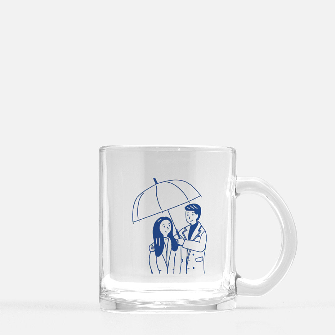 Crash Landing On You Umbrella Scene Kdrama Glass Mug - Subtly Asian Shop | Korean Merch Kdrama Gifts Asian Themed Gift Shops USA