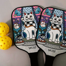Fortune Cat Set of 2 Pickleball