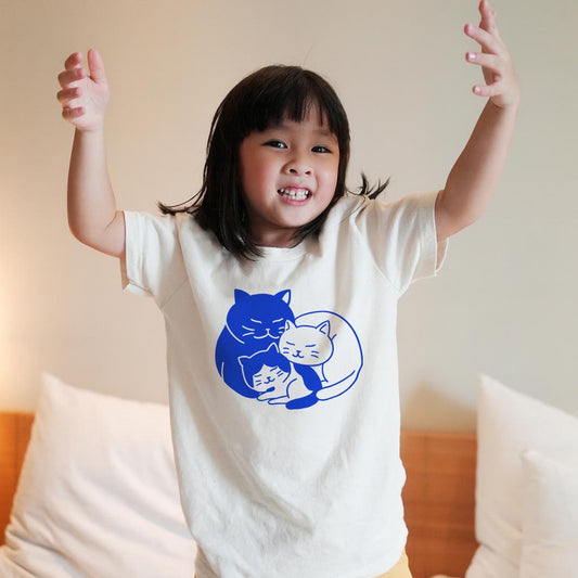 Cat Family Cuddling Together  Youth T-Shirt