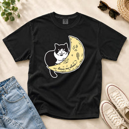 "Leave me alone" Cat on The Moon T-shirt