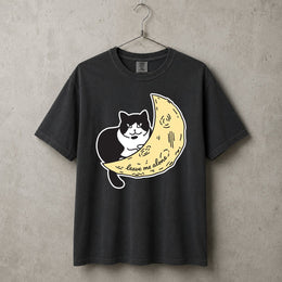 "Leave me alone" Cat on The Moon T-shirt