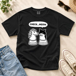 Check-Meow Cat vs Horse T-shirt