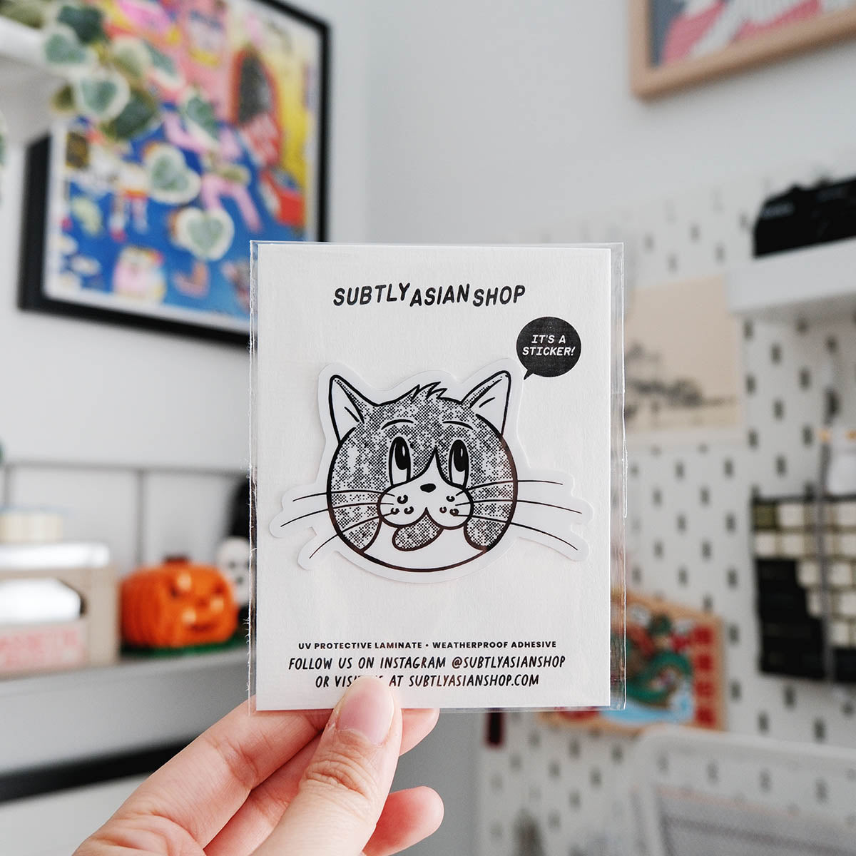 Playful Cat Grin Sticker