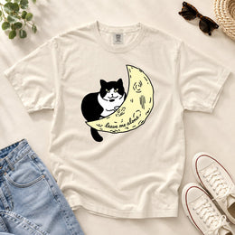 "Leave me alone" Cat on The Moon T-shirt