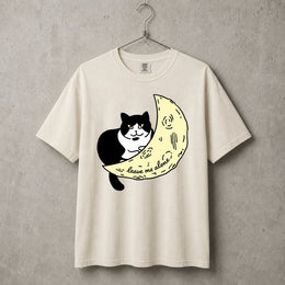 "Leave me alone" Cat on The Moon T-shirt