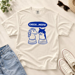 Check-Meow Cat vs Horse T-shirt