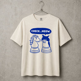 Check-Meow Cat vs Horse T-shirt
