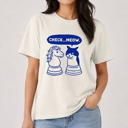 Check-Meow Cat vs Horse T-shirt