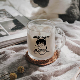 Whisk-Taker Matcha Cat Glass Mug