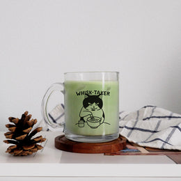 Whisk-Taker Matcha Cat Glass Mug