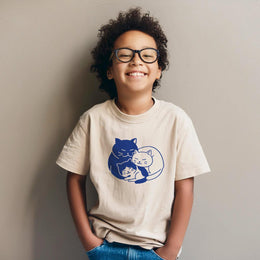 Cat Family Cuddling Together  Youth T-Shirt