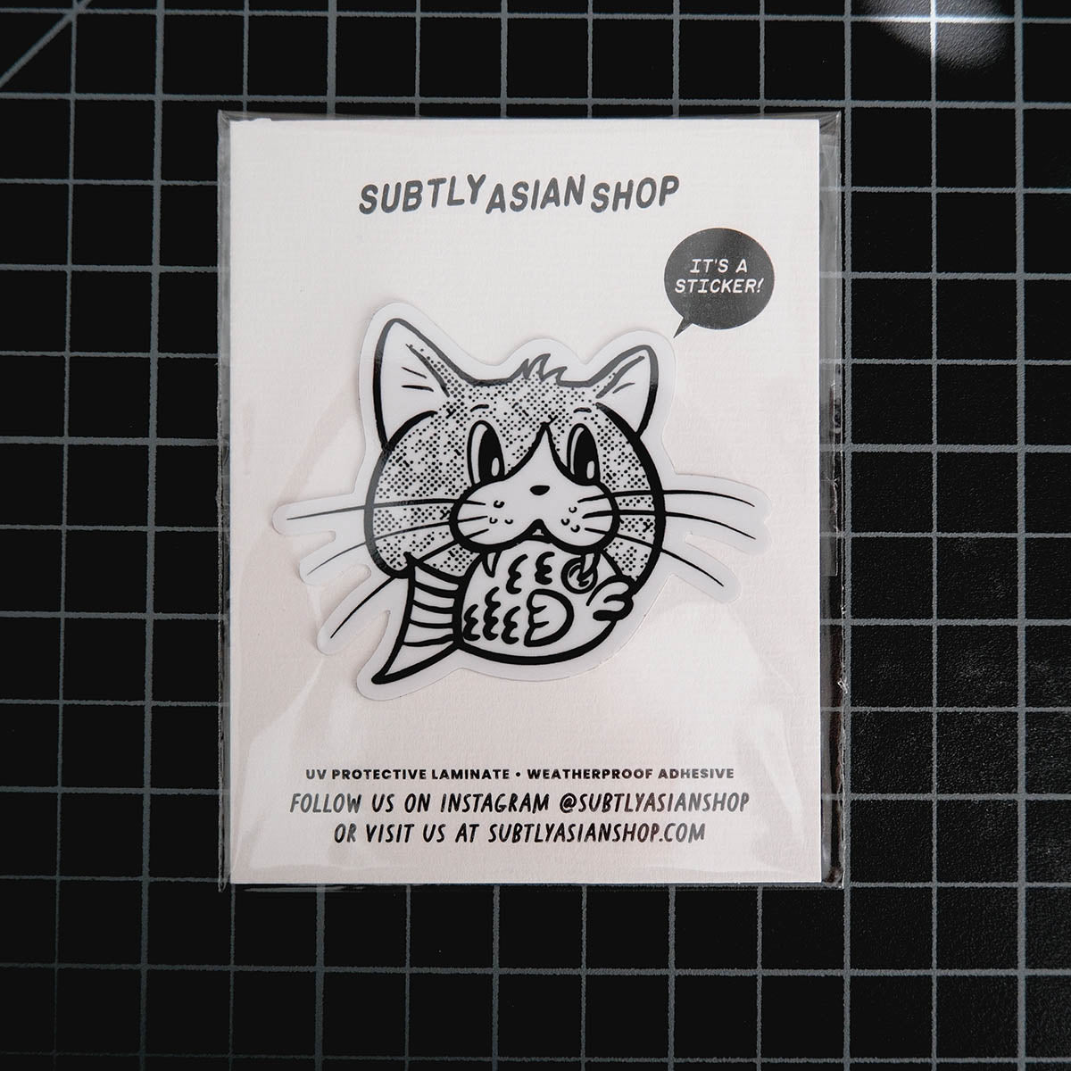 Feline Feast Fish Sticker
