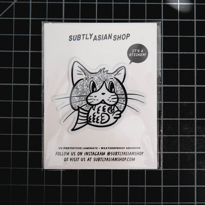 Feline Feast Fish Sticker