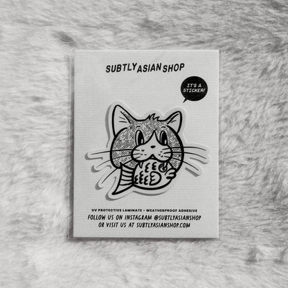 Feline Feast Fish Sticker
