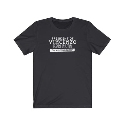President of Vincenzo Fan Club Kdrama T-shirt - Dark Grey / S - Subtly Asian Shop | Korean Merch Kdrama Gifts Asian Themed Gift Shops USA
