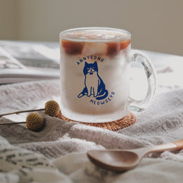 Annyeongmeowseyo Glass Mug - Subtly Asian Shop | Korean Merch Kdrama Gifts Asian Themed Gift Shops USA