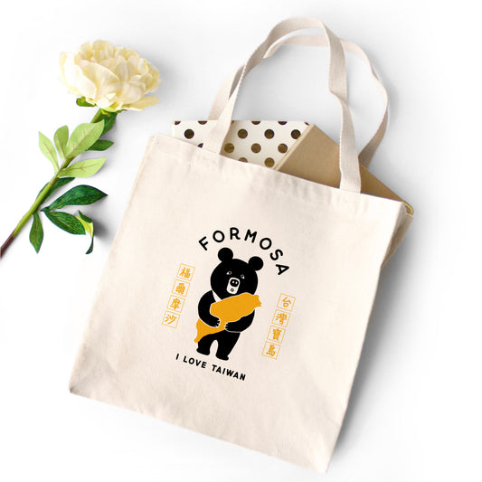 Formosa Taiwan Bear Tote Bag - Subtly Asian Shop | Korean Merch Kdrama Gifts Asian Themed Gift Shops USA
