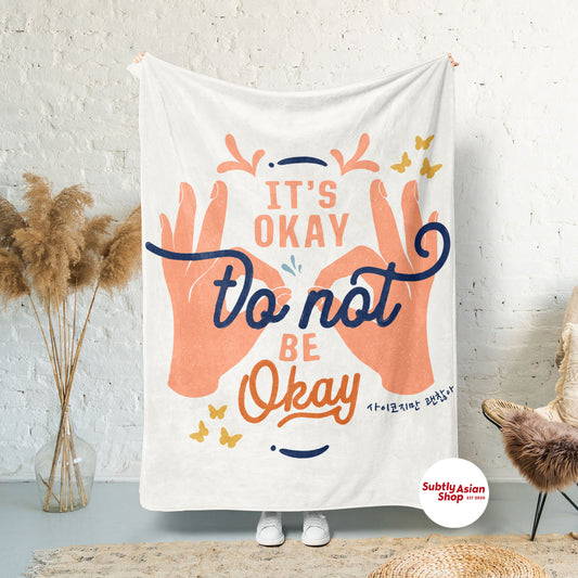It's Okay To Not Be Okay Kdrama Blanket - Subtly Asian Shop | Korean Merch Kdrama Gifts Asian Themed Gift Shops USA
