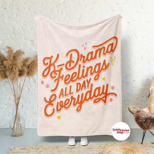 Kdrama Feelings All Day Everyday Blanket - Subtly Asian Shop | Korean Merch Kdrama Gifts Asian Themed Gift Shops USA