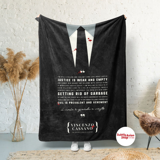 Vincenzo Quote Kdrama Blanket - Subtly Asian Shop | Korean Merch Kdrama Gifts Asian Themed Gift Shops USA