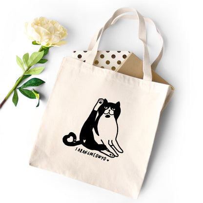 Sarangmeowyo Tote Bag - Subtly Asian Shop | Korean Merch Kdrama Gifts Asian Themed Gift Shops USA