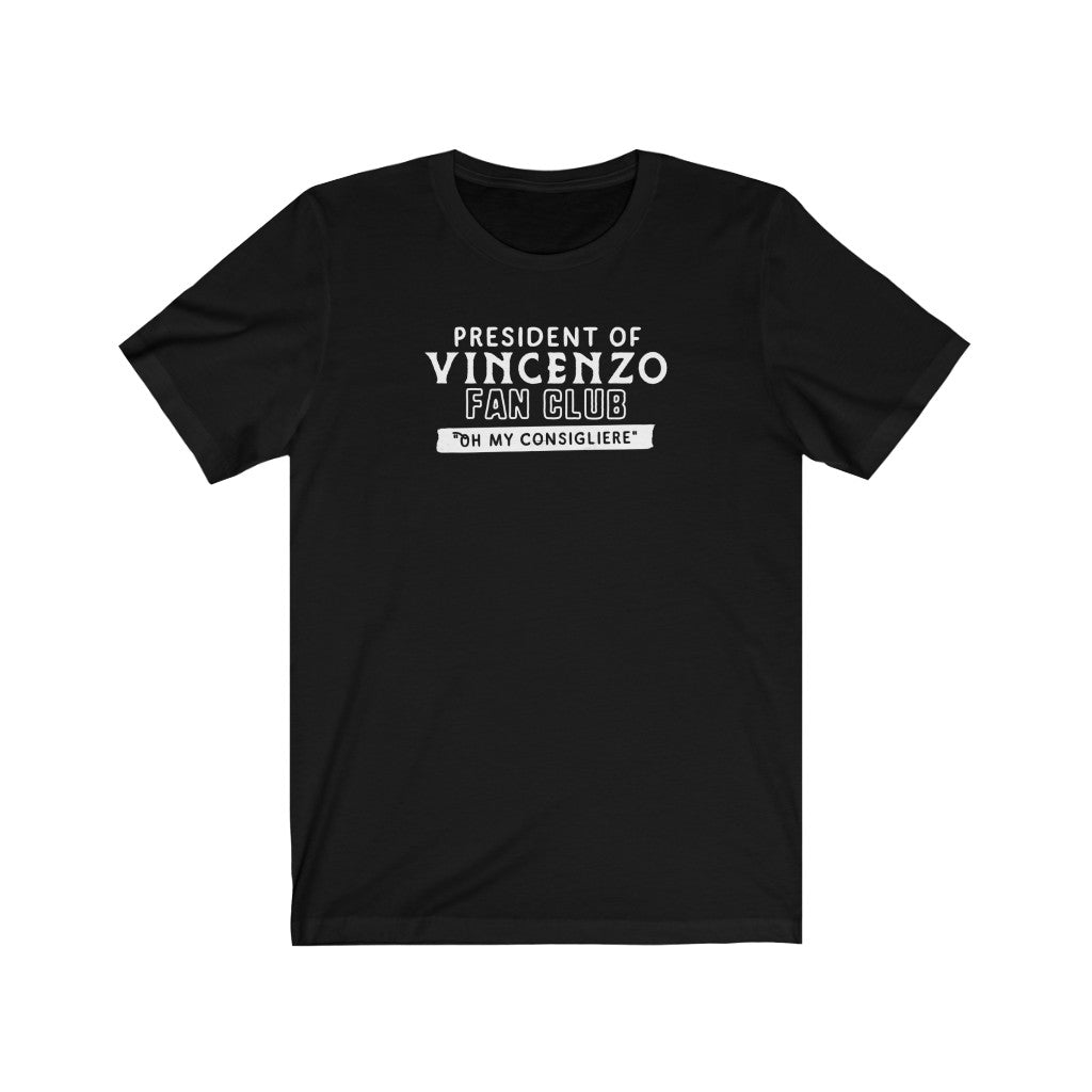 President of Vincenzo Fan Club Kdrama T-shirt - Black / S - Subtly Asian Shop | Korean Merch Kdrama Gifts Asian Themed Gift Shops USA